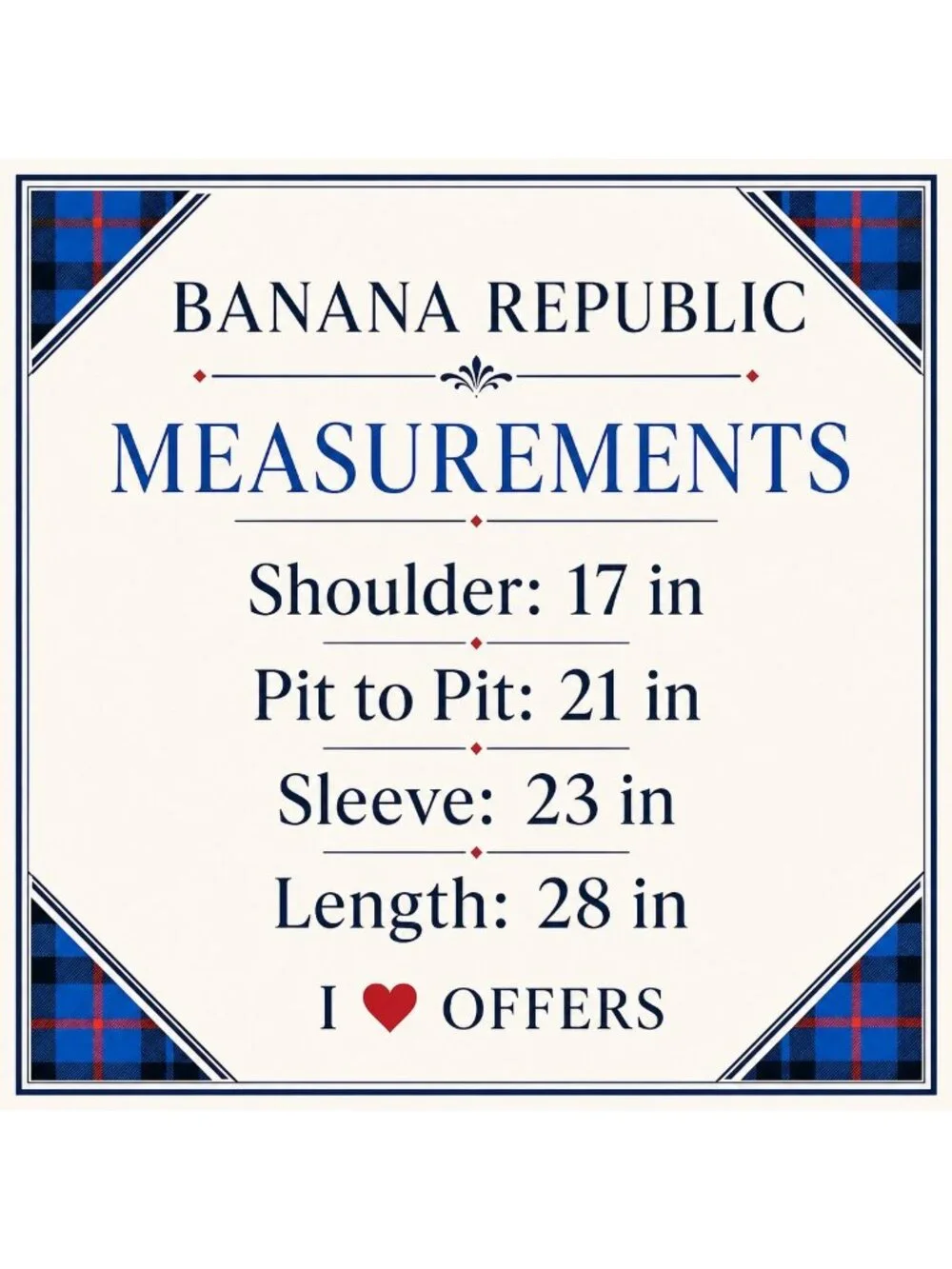 Banana Republic Shirt Medium Blue Plaid Organic Cotton Untucked Flannel Preppy